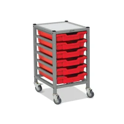 Low Single Storage Cart w/6 Trays - 3"D