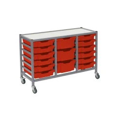 Low Triple Storage Cart w/ Trays