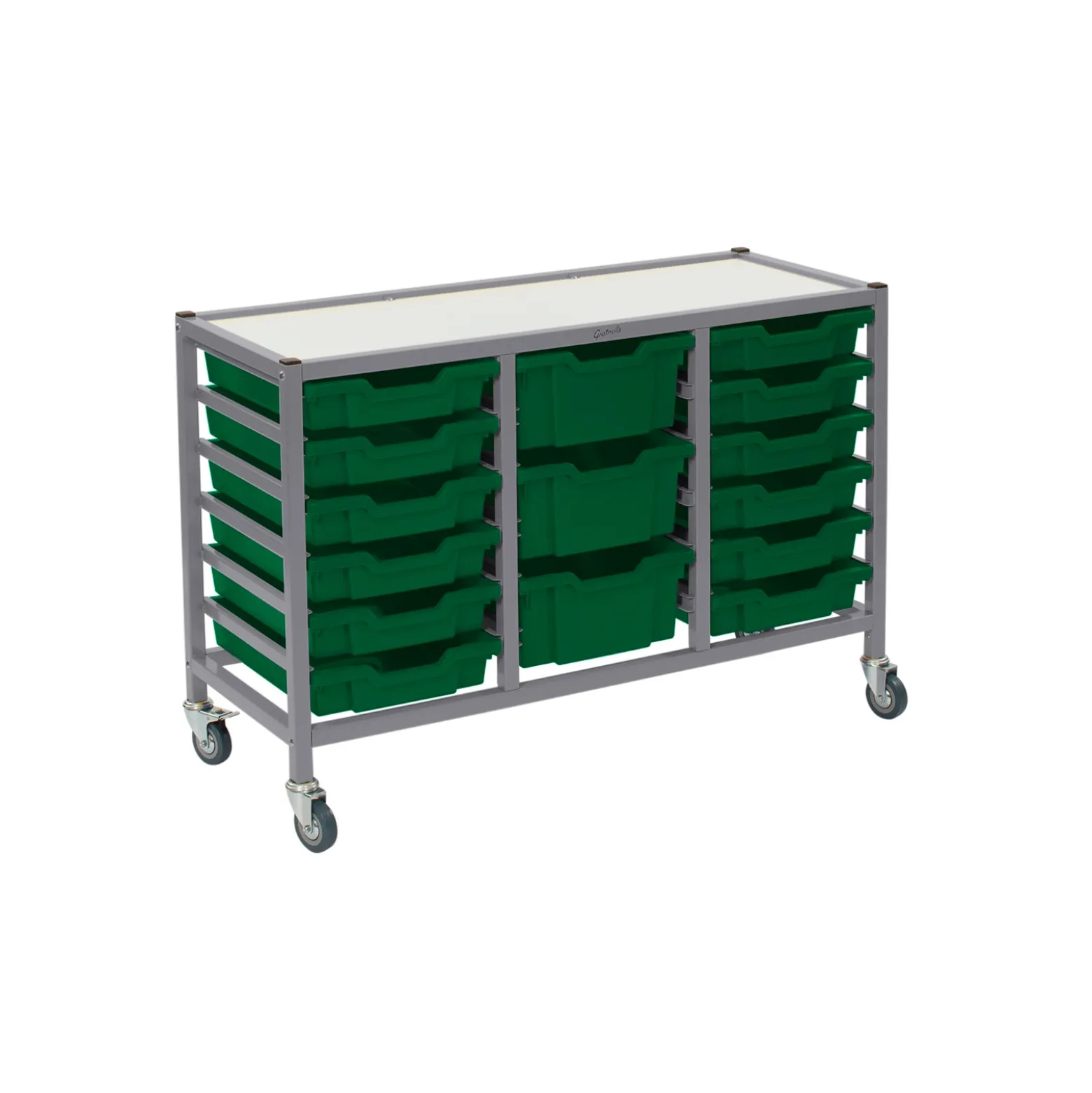 Low Triple Storage Cart w/ Trays