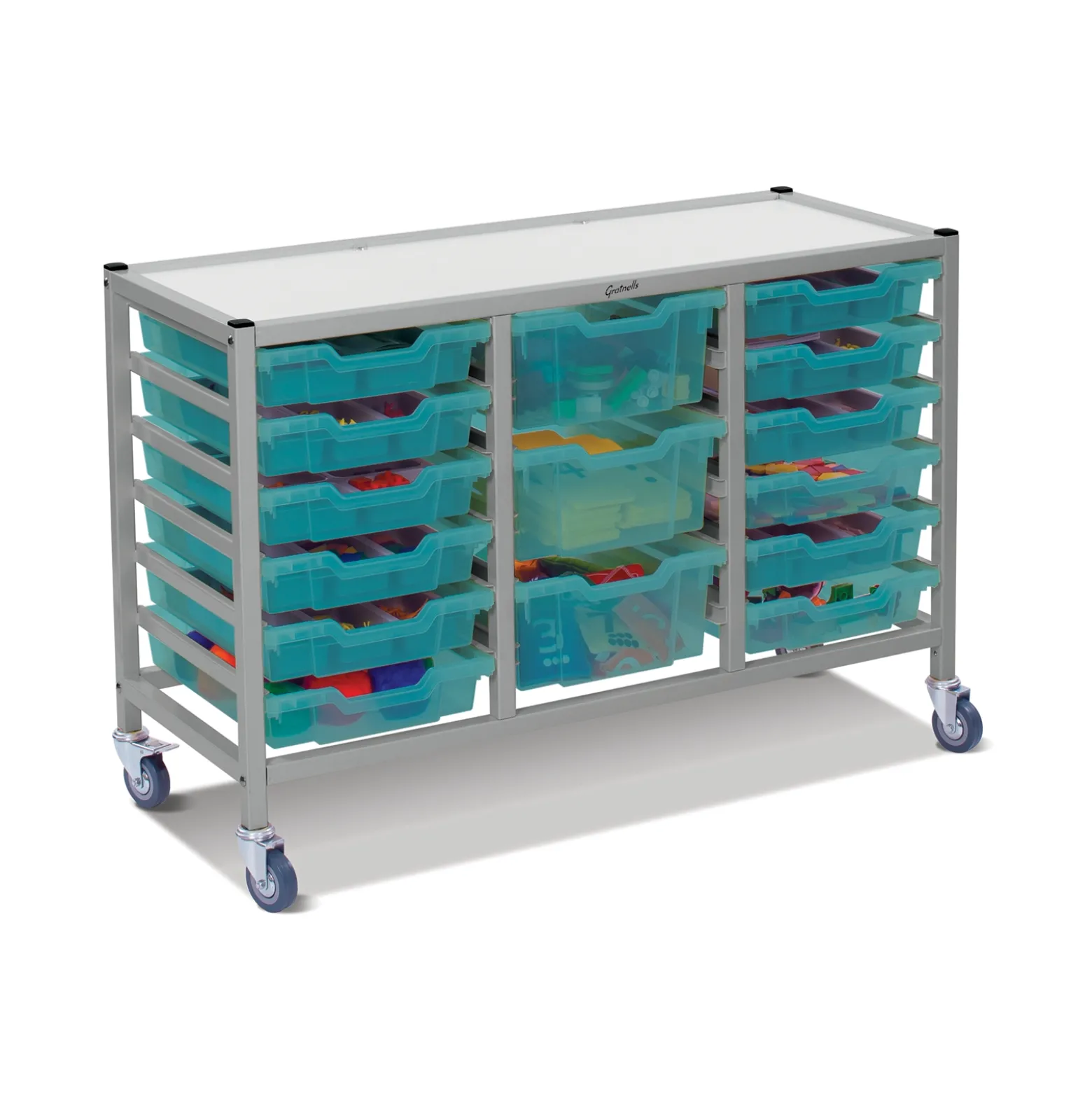 Low Triple Storage Cart w/ Trays