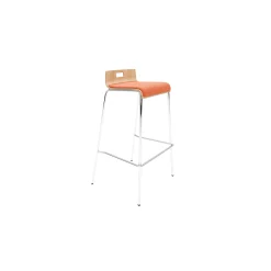 Low-Back Upholstered Bar-Height Stool