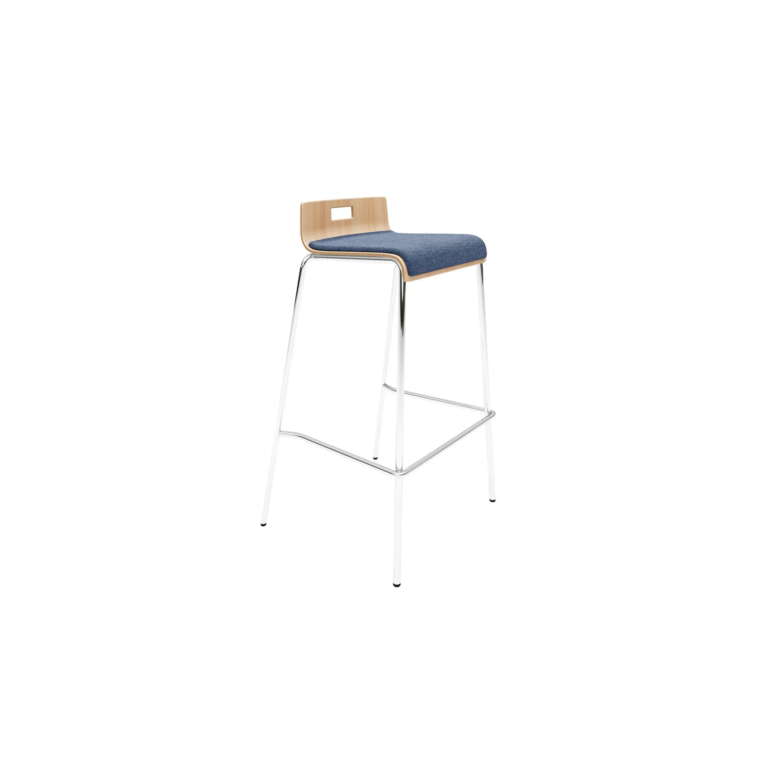 Low-Back Upholstered Bar-Height Stool