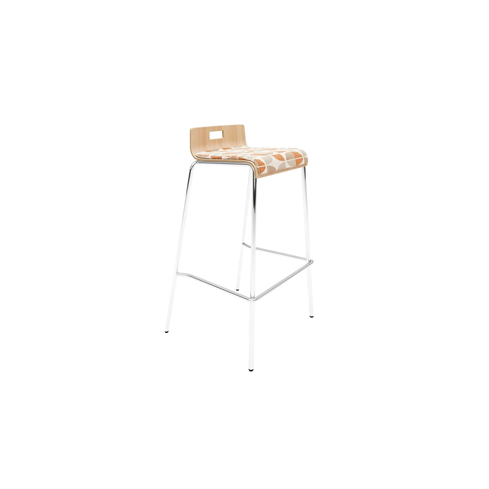 Low-Back Upholstered Bar-Height Stool