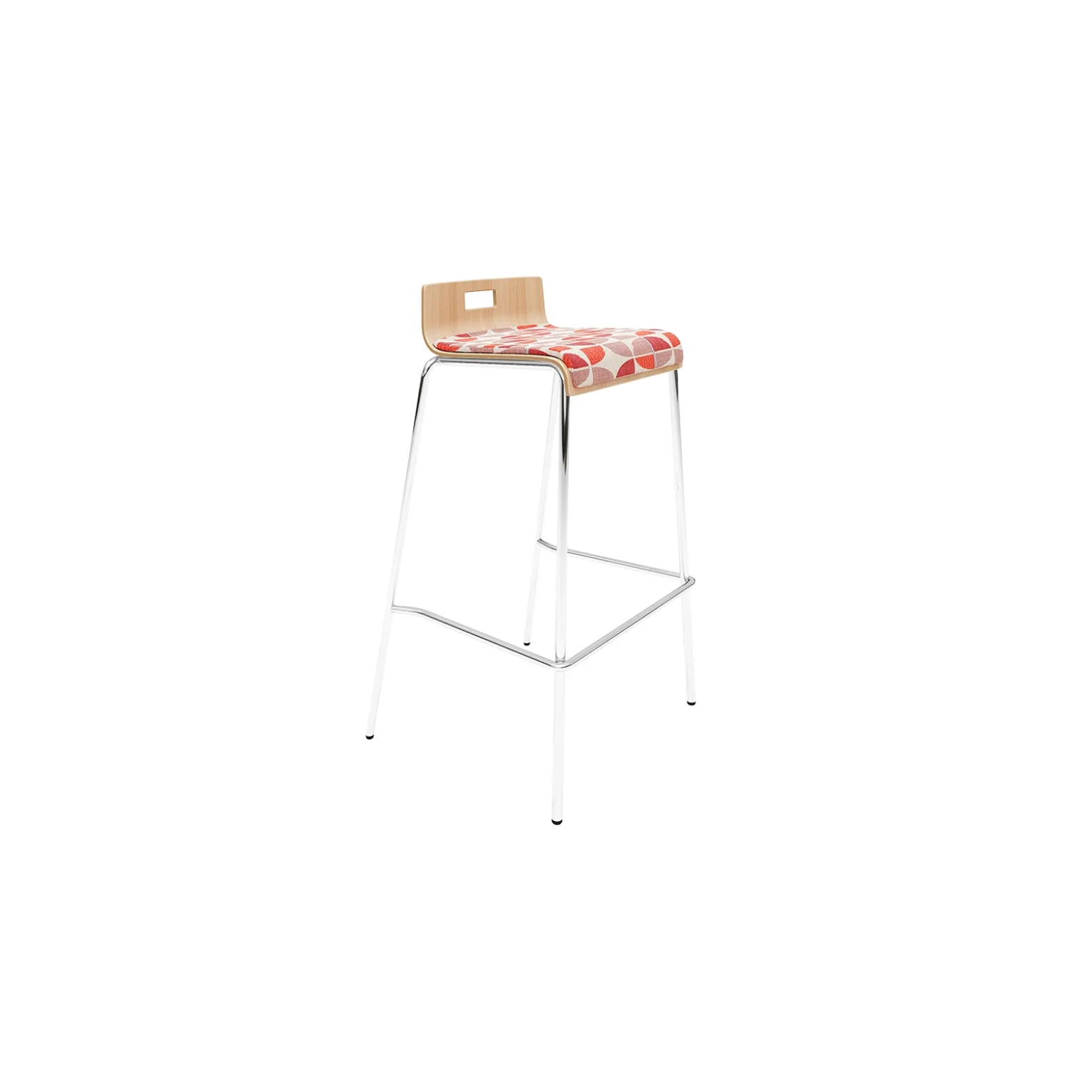 Low-Back Upholstered Bar-Height Stool
