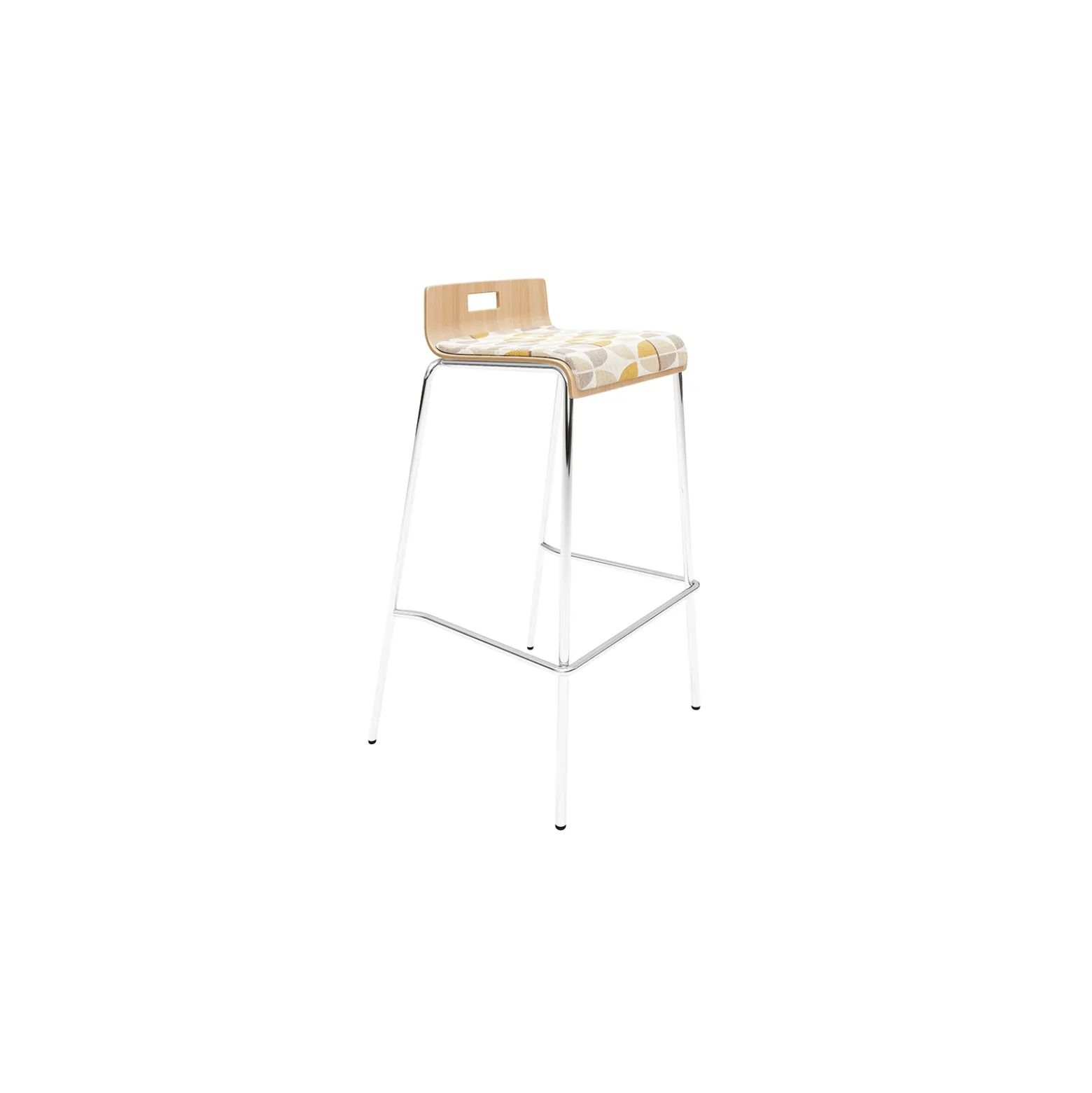 Low-Back Upholstered Bar-Height Stool