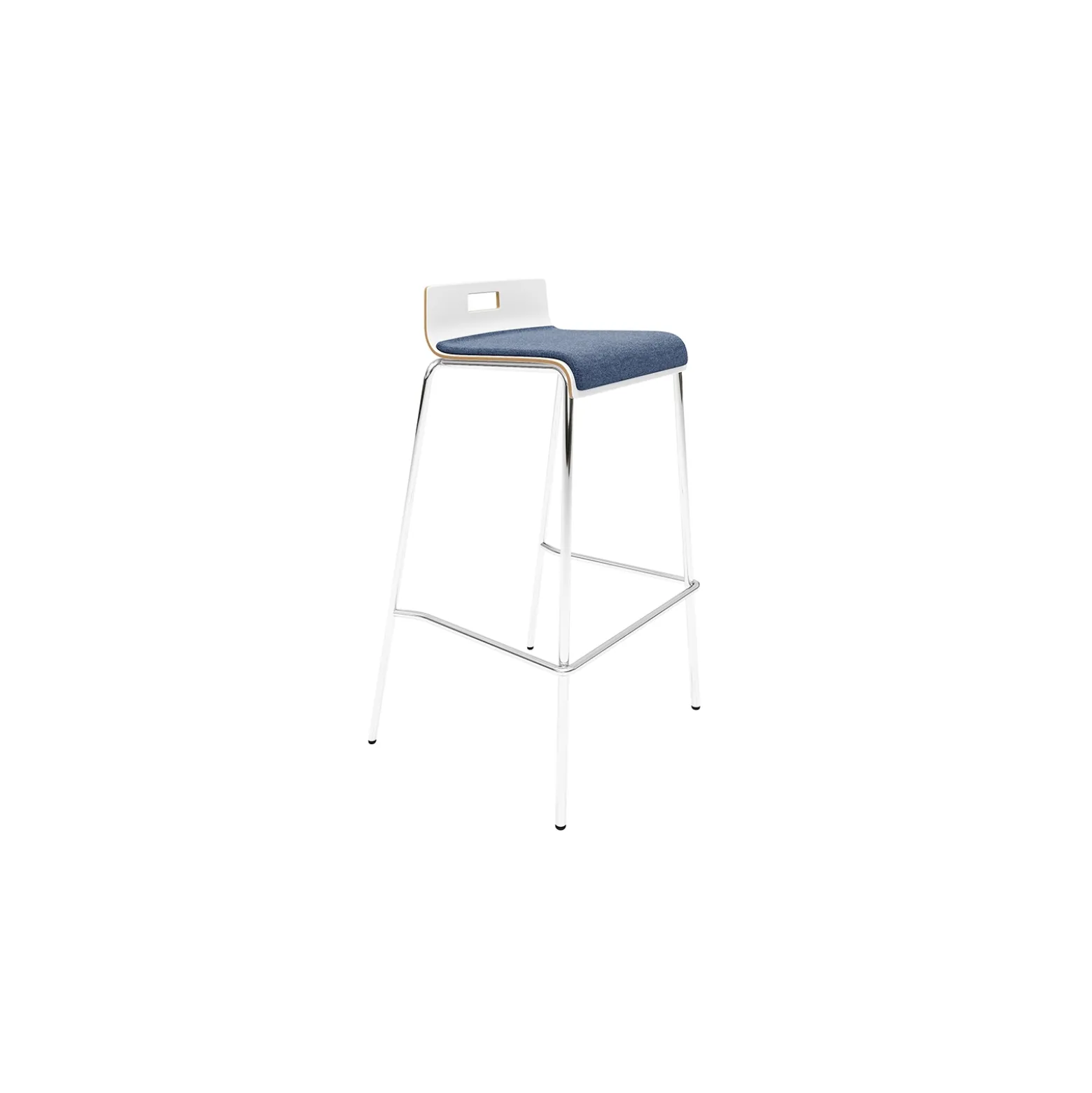 Low-Back Upholstered Bar-Height Stool