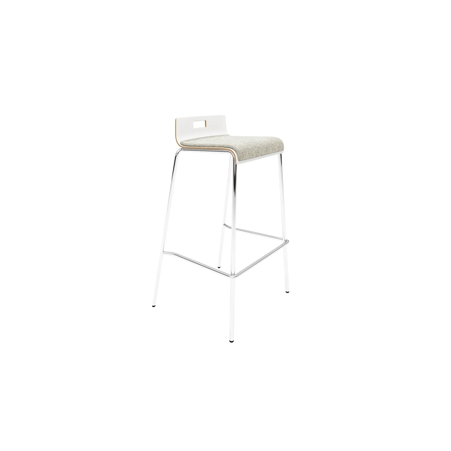 Low-Back Upholstered Bar-Height Stool