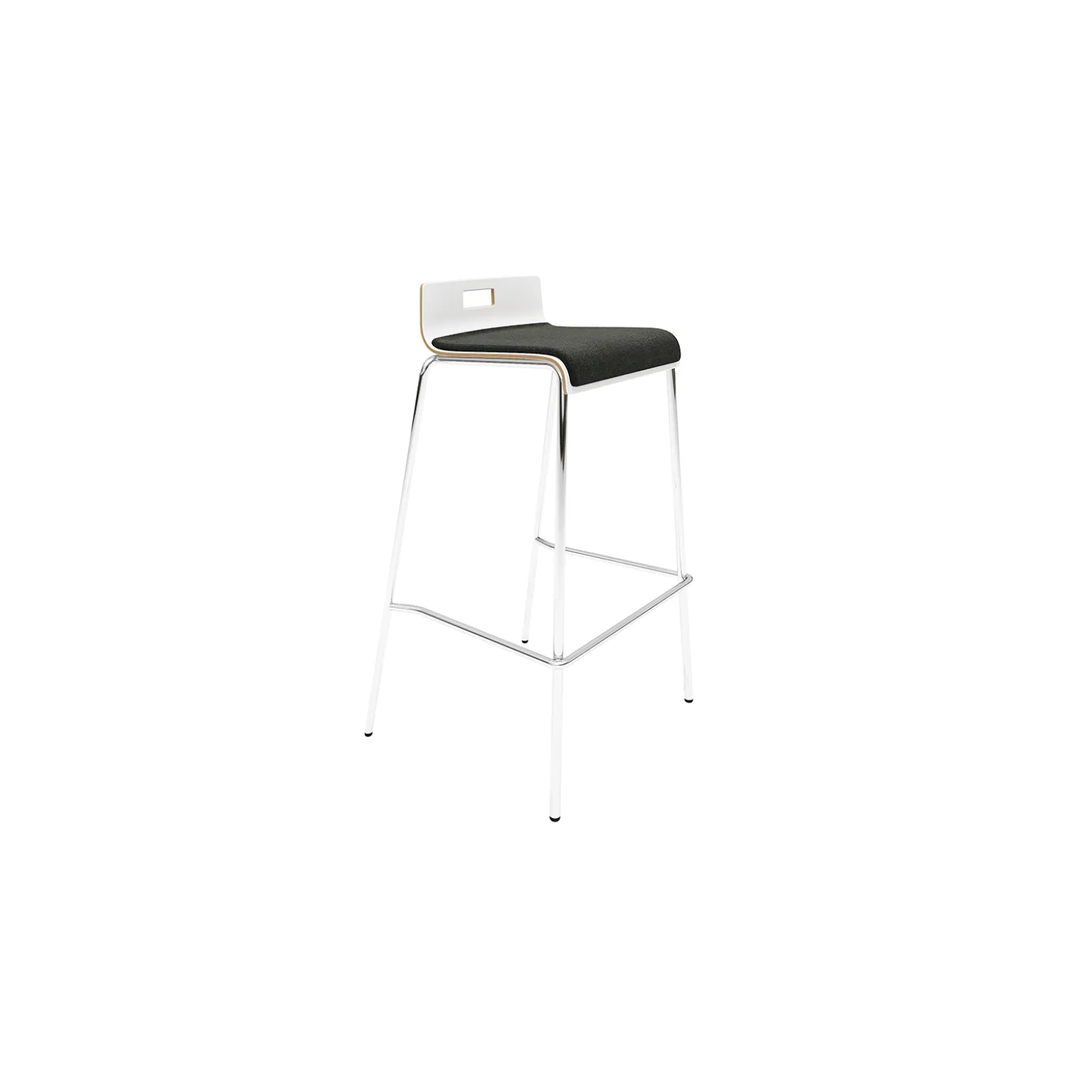 Low-Back Upholstered Bar-Height Stool