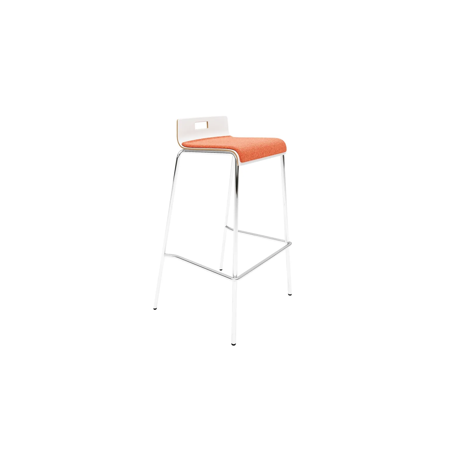 Low-Back Upholstered Bar-Height Stool