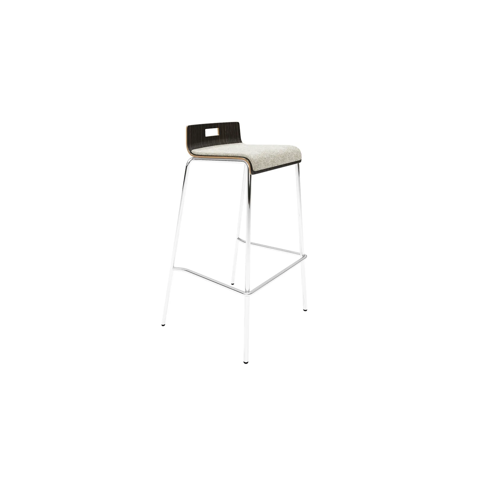 Low-Back Upholstered Bar-Height Stool