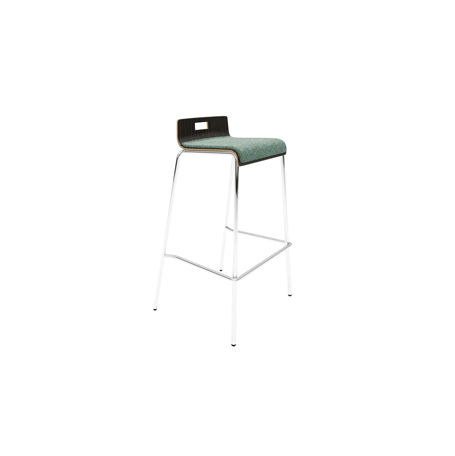 Low-Back Upholstered Bar-Height Stool