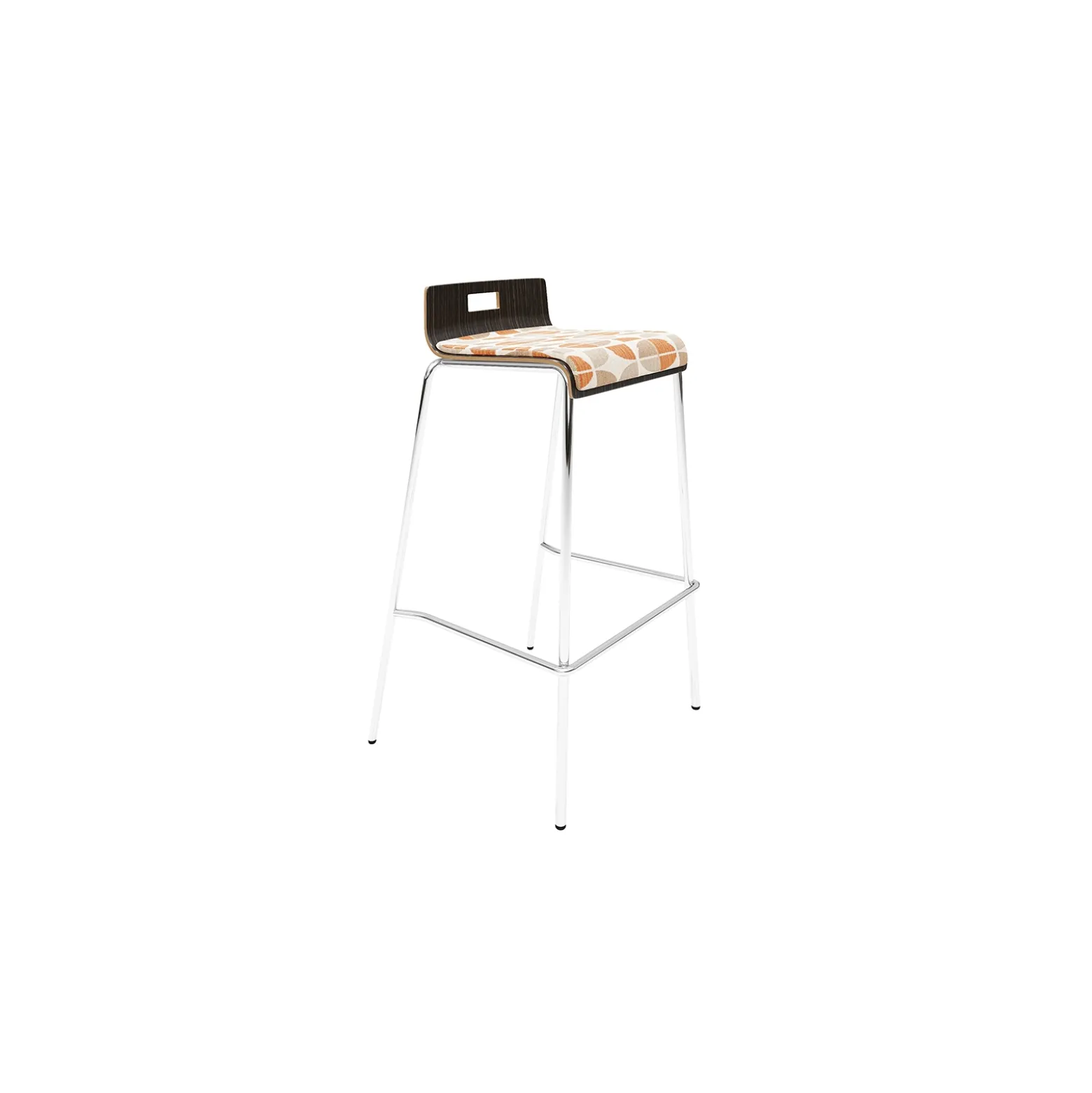 Low-Back Upholstered Bar-Height Stool