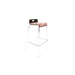 Low-Back Upholstered Bar-Height Stool