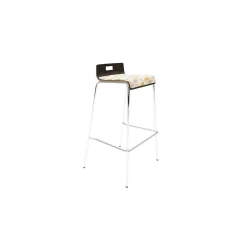 Low-Back Upholstered Bar-Height Stool
