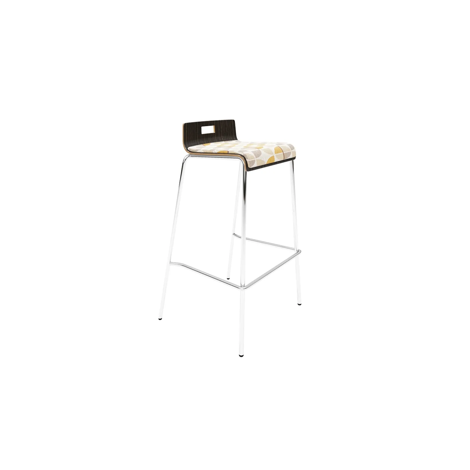 Low-Back Upholstered Bar-Height Stool