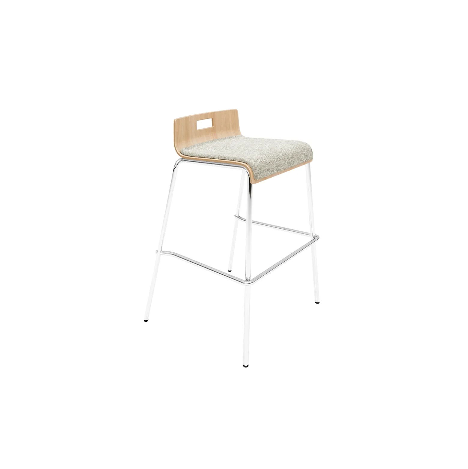 Low-Back Upholstered Counter-Height Stool