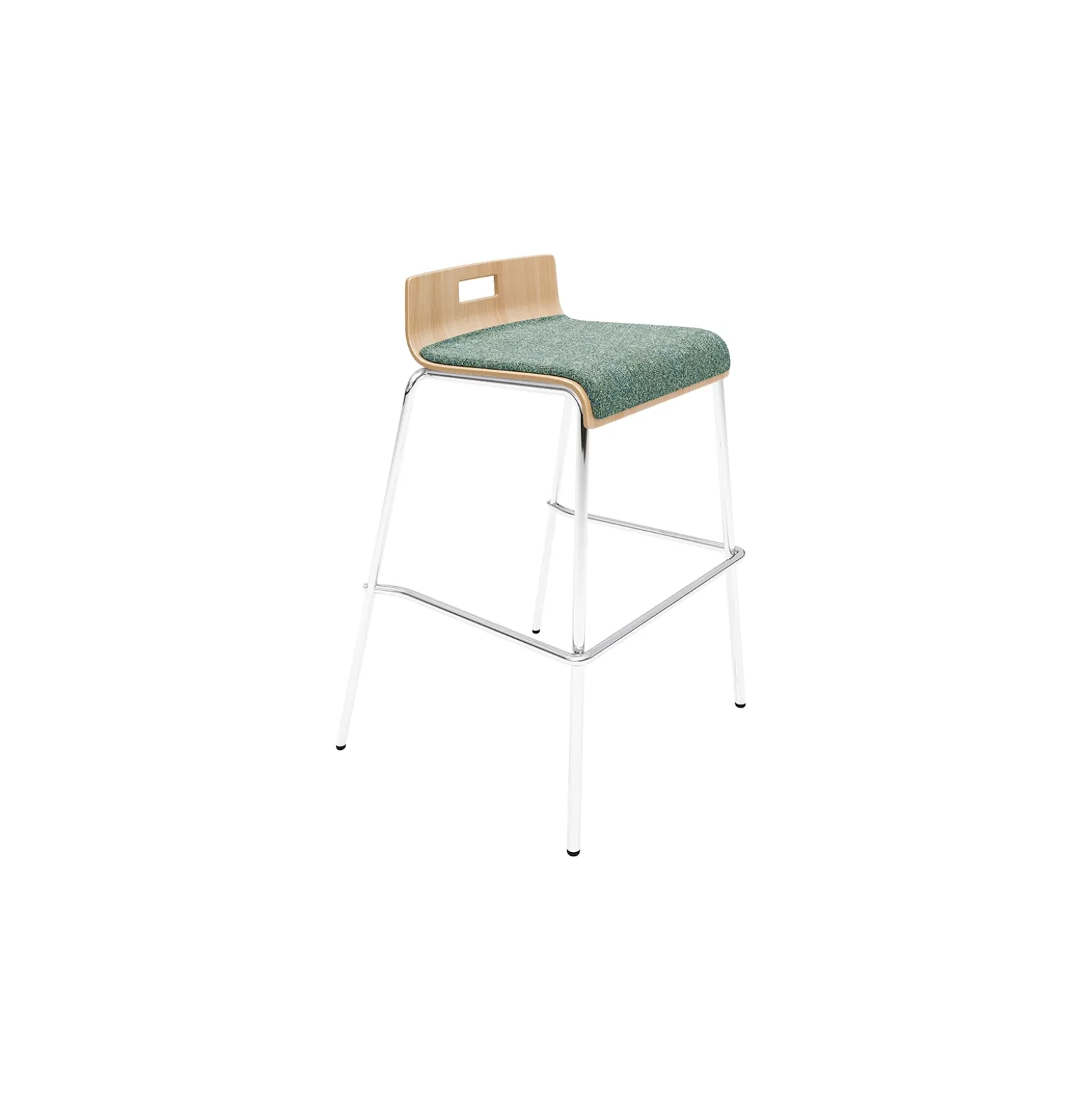 Low-Back Upholstered Counter-Height Stool