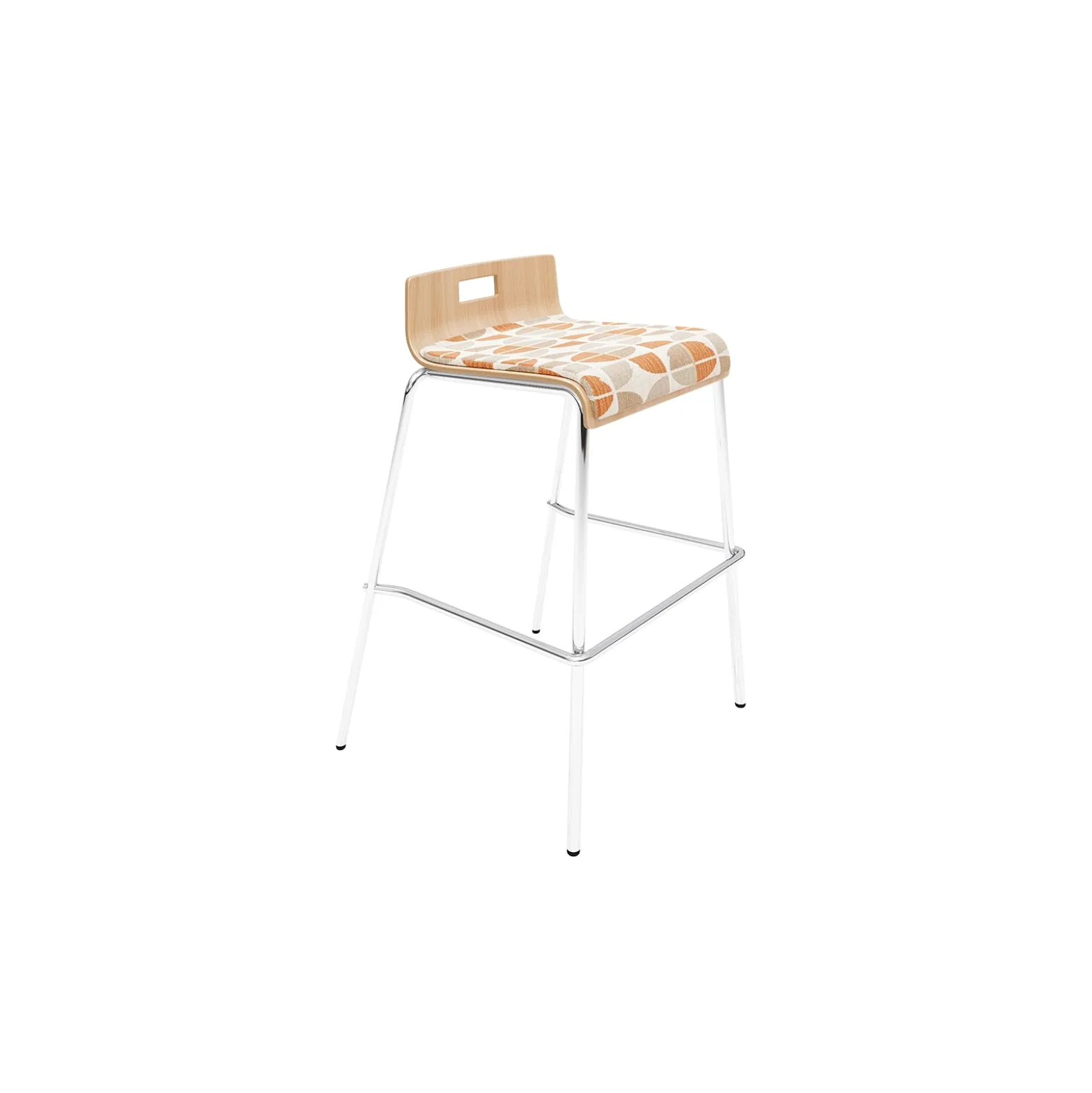 Low-Back Upholstered Counter-Height Stool