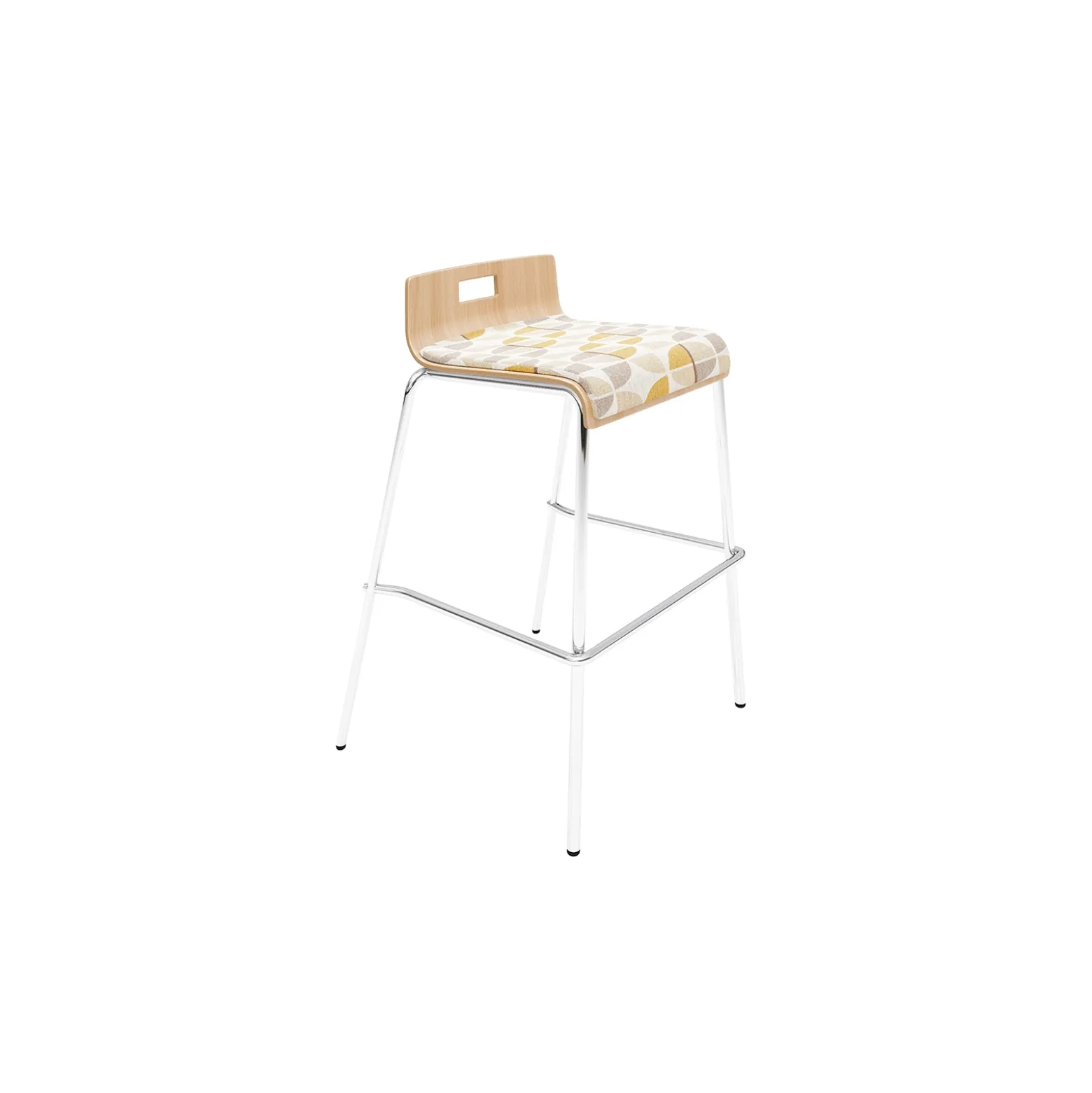 Low-Back Upholstered Counter-Height Stool