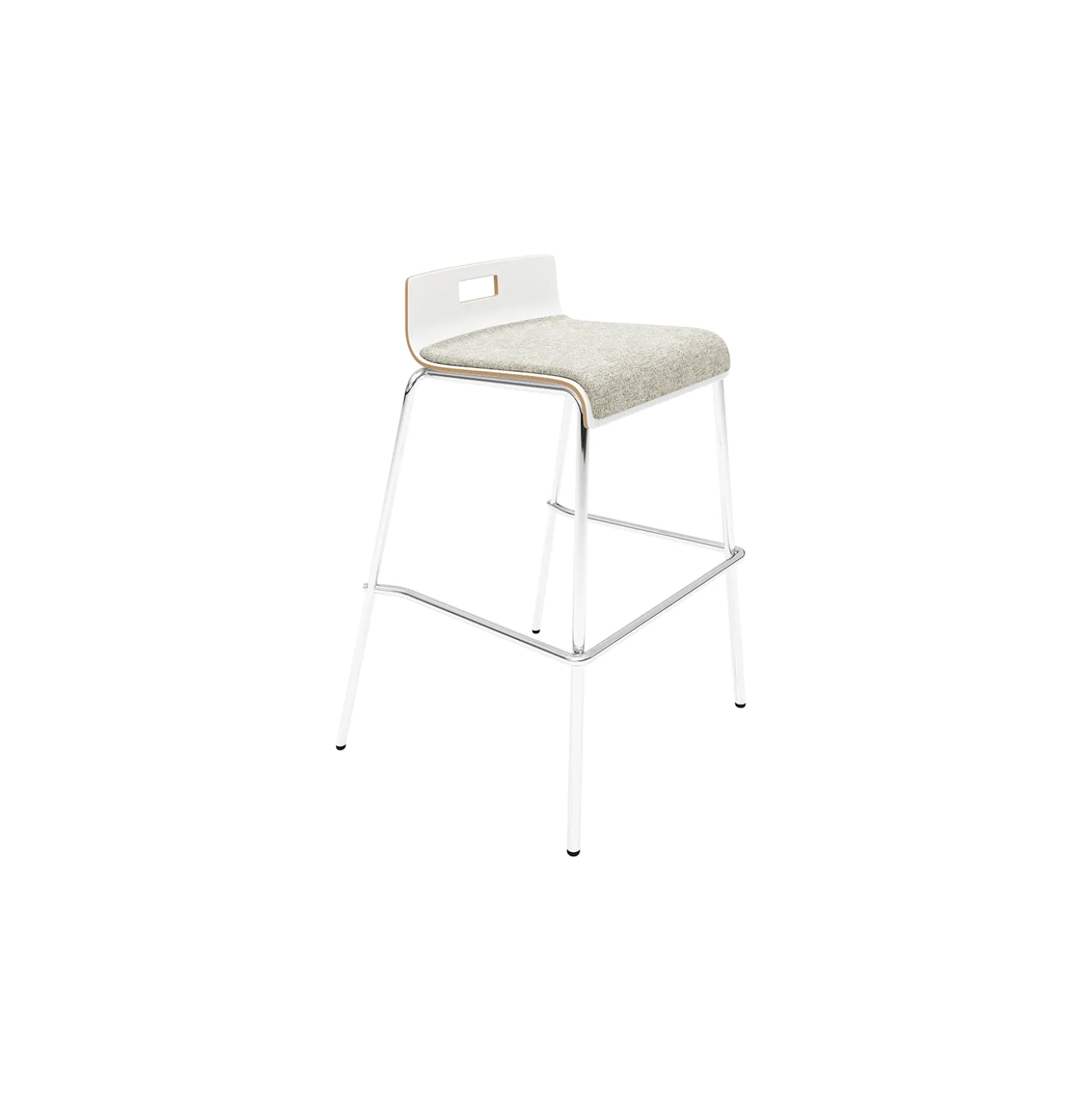 Low-Back Upholstered Counter-Height Stool
