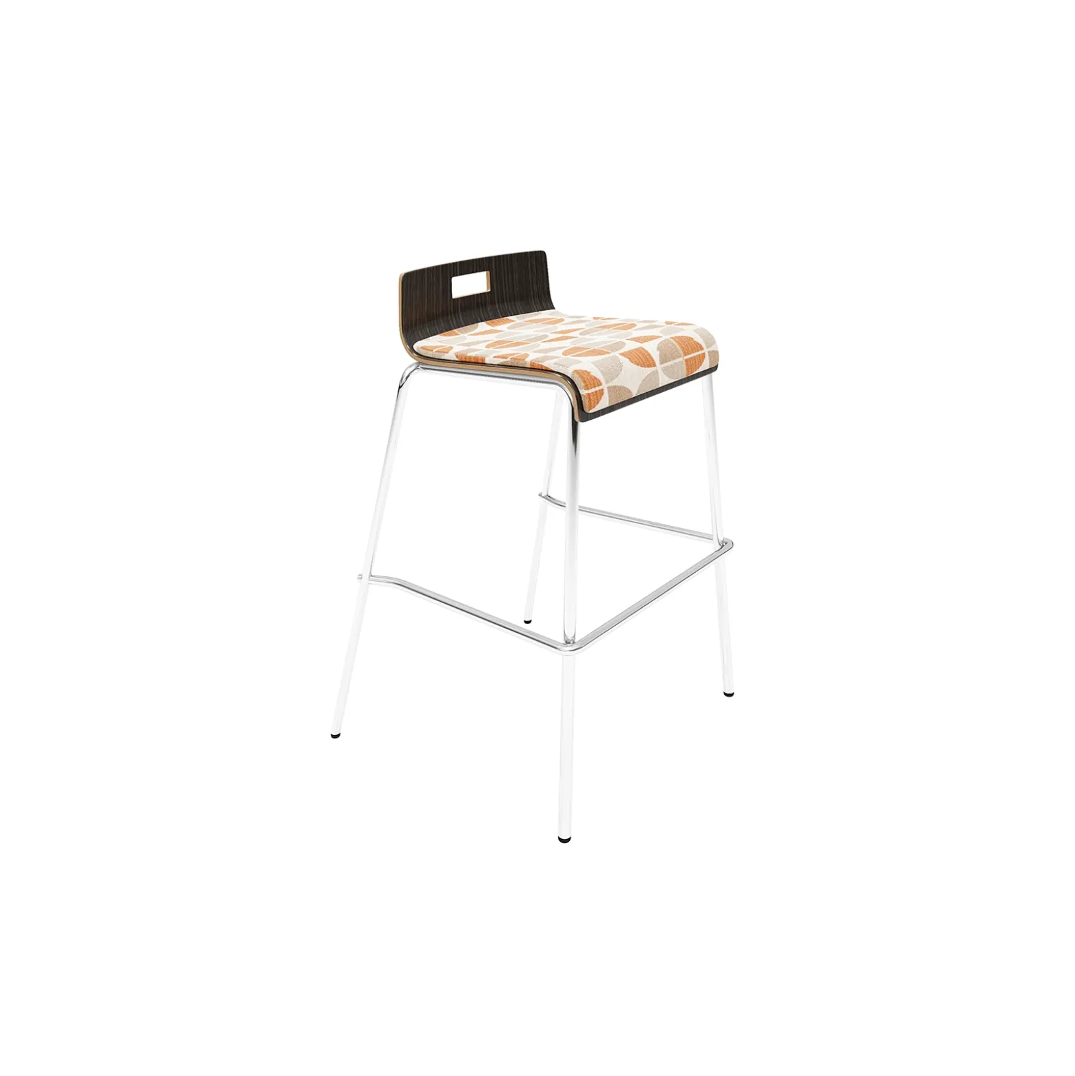 Low-Back Upholstered Counter-Height Stool