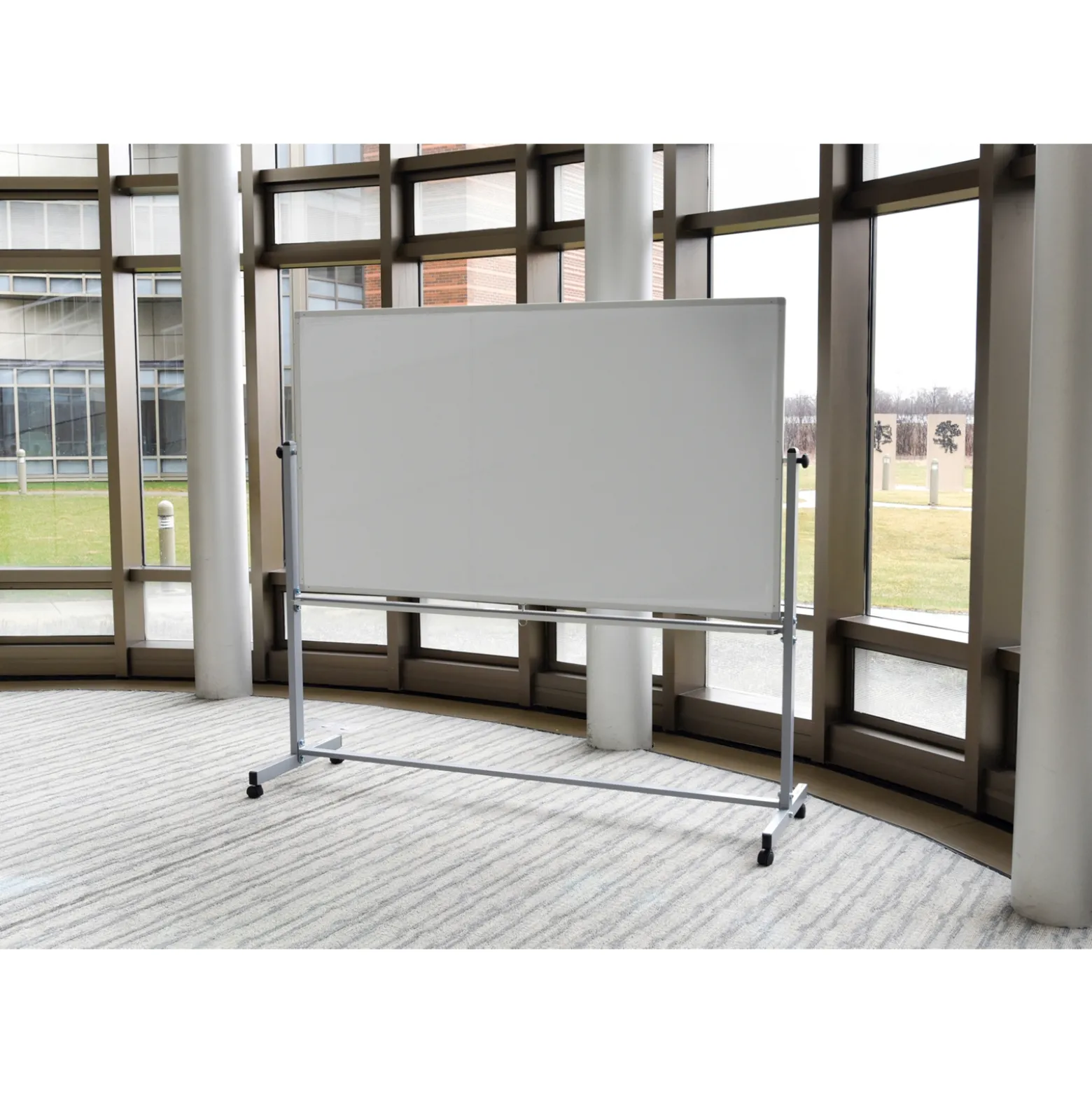 Luxor Boards Magnetic Dry-Erase Mobile Whiteboard 72"W x 40"H