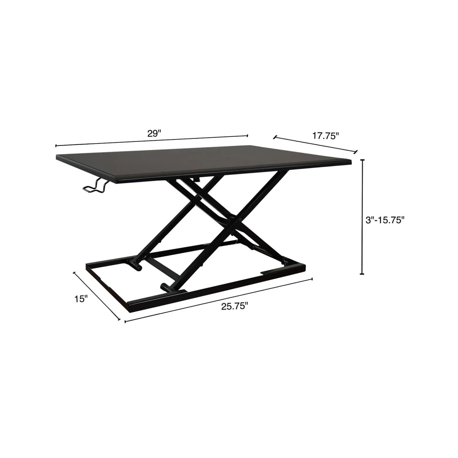 Luxor Pneumatic Adjustable Height Desktop Riser
