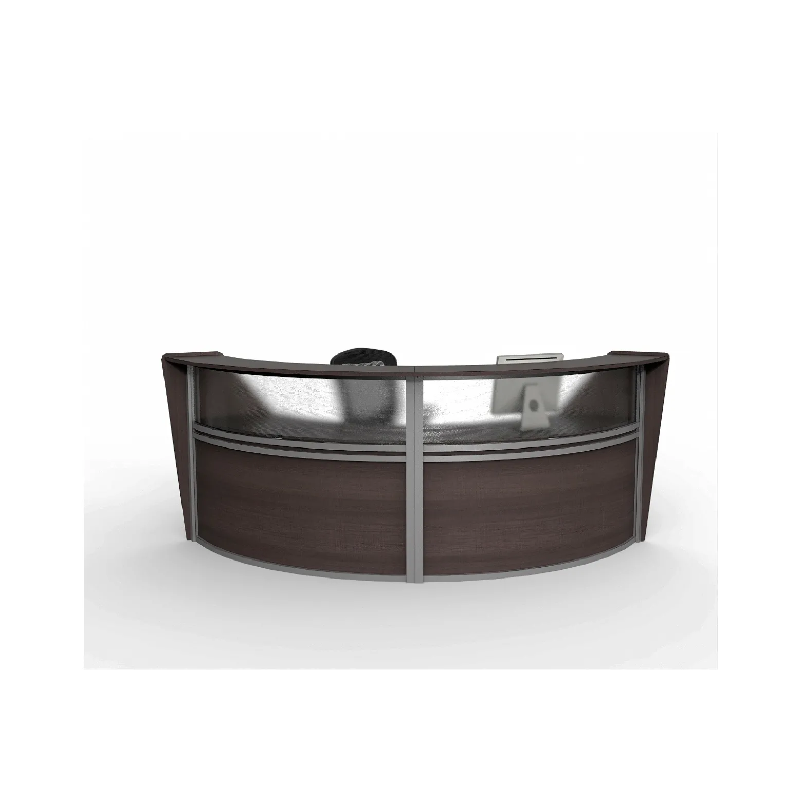 Magellan Double Reception Station with Plexiglass Panel - 124"W x 49"D