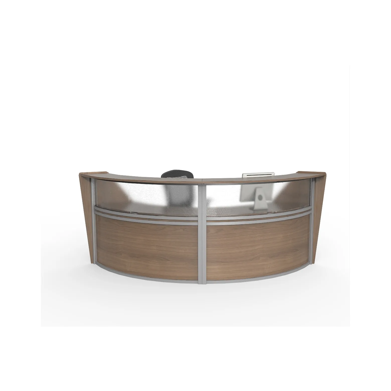 Magellan Double Reception Station with Plexiglass Panel - 124"W x 49"D