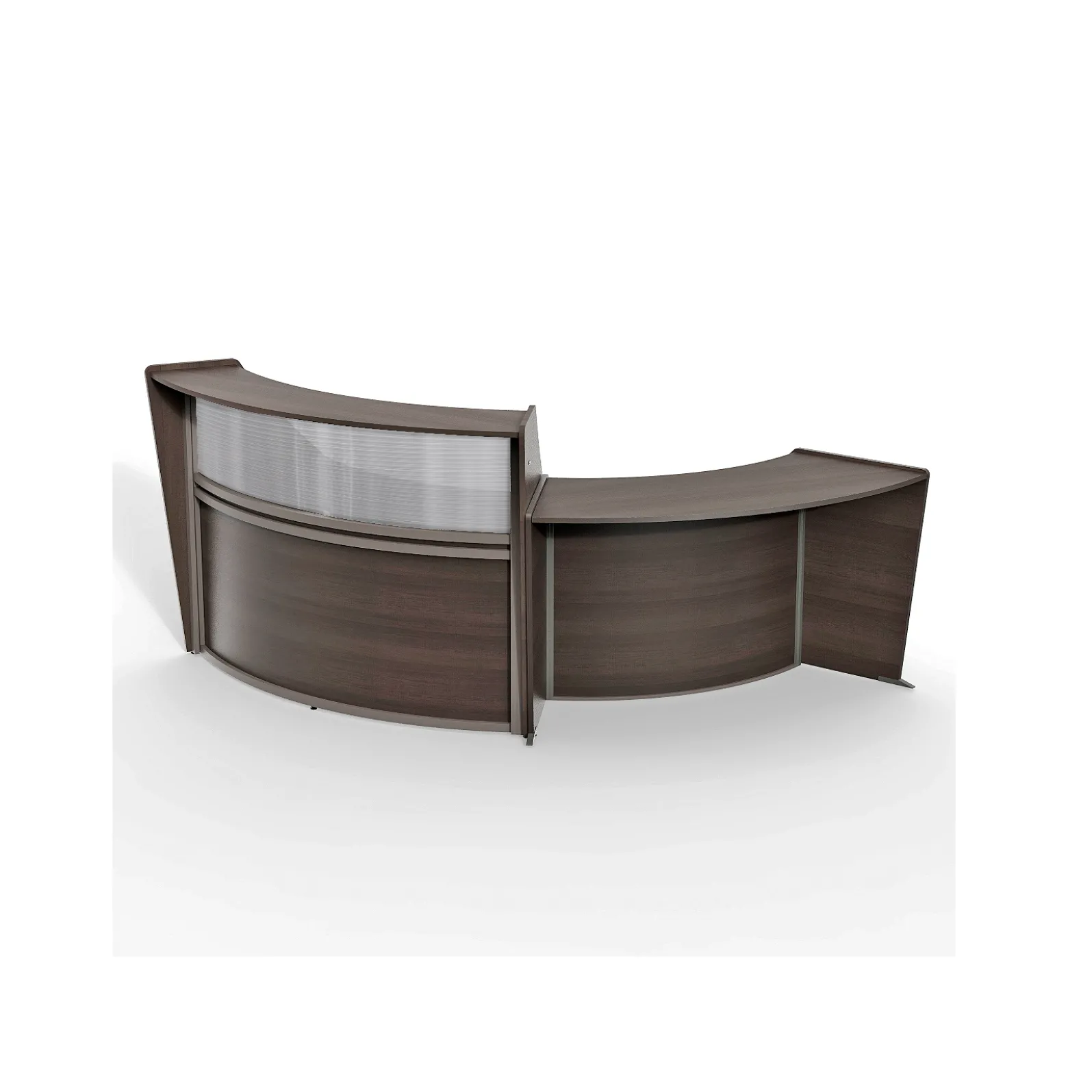 Magellan Double Reception Station with Plexiglass Panel - 124"W x 49"D