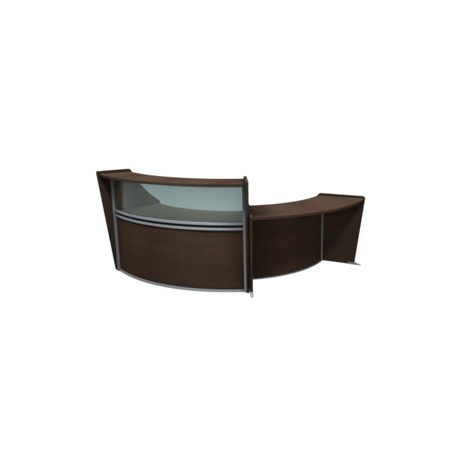 Magellan Double Reception Station with Plexiglass Panel - 124"W x 49"D