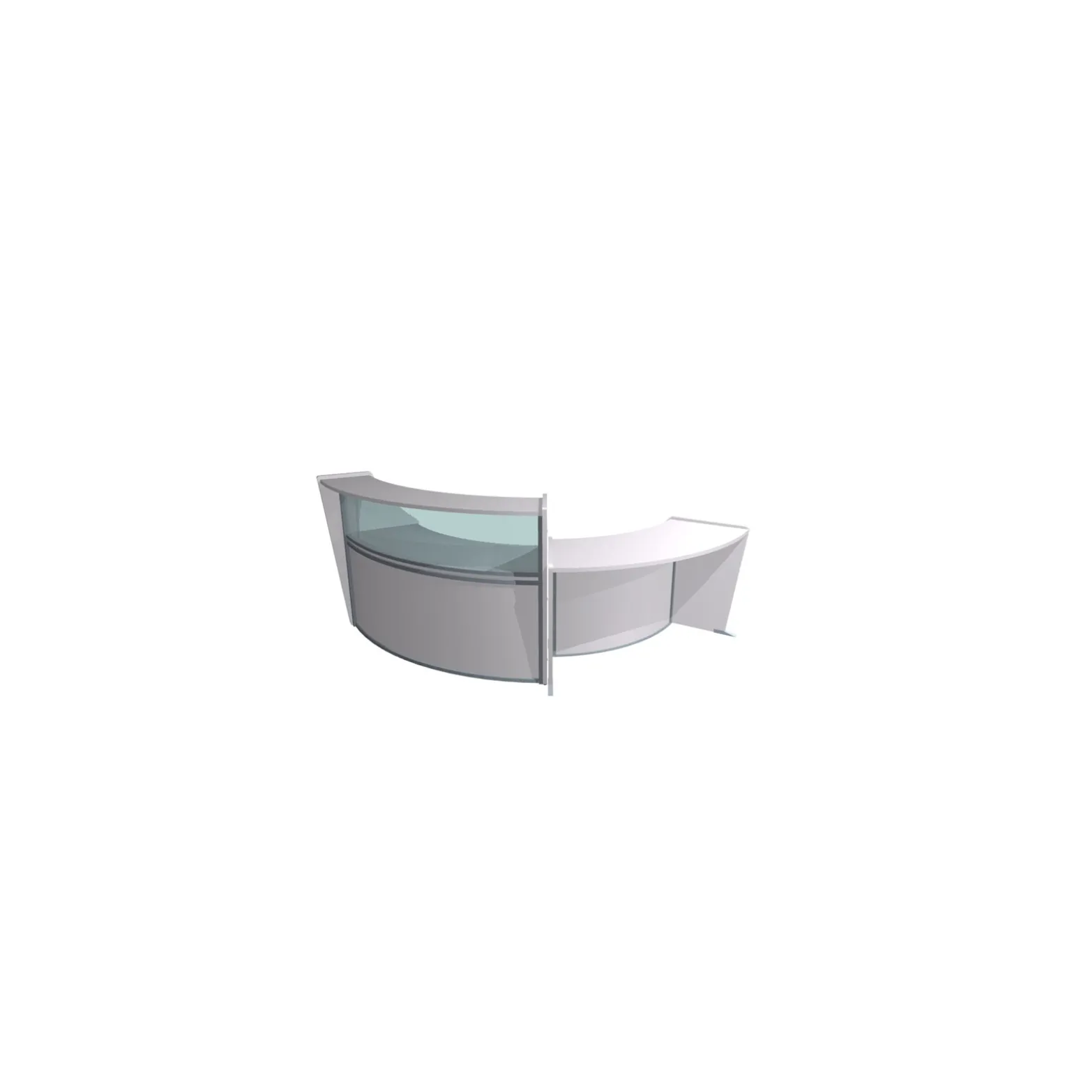Magellan Double Reception Station with Plexiglass Panel - 124"W x 49"D