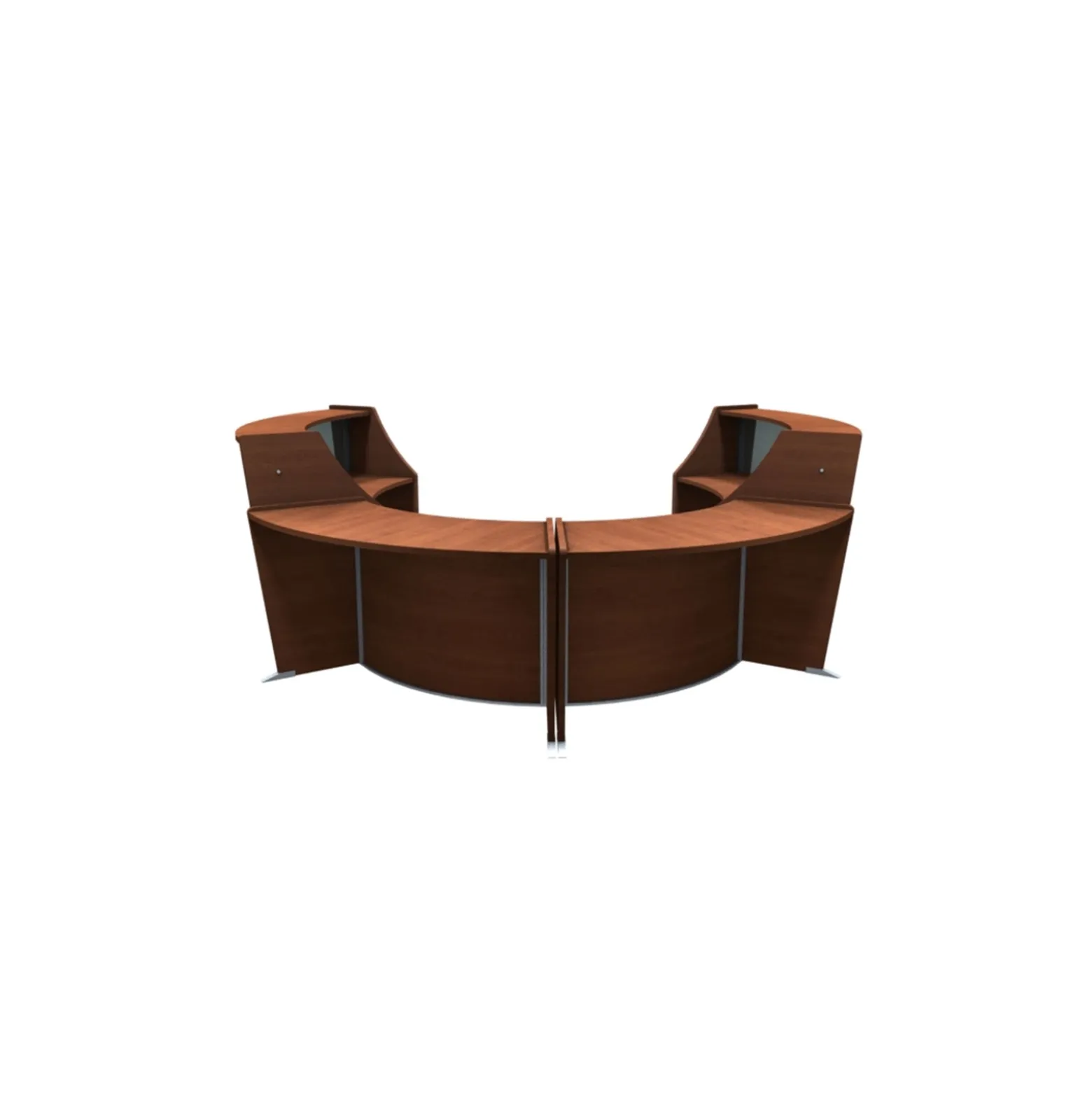 Magellan Four Unit Center ADA Reception Station with Plexiglass Panel