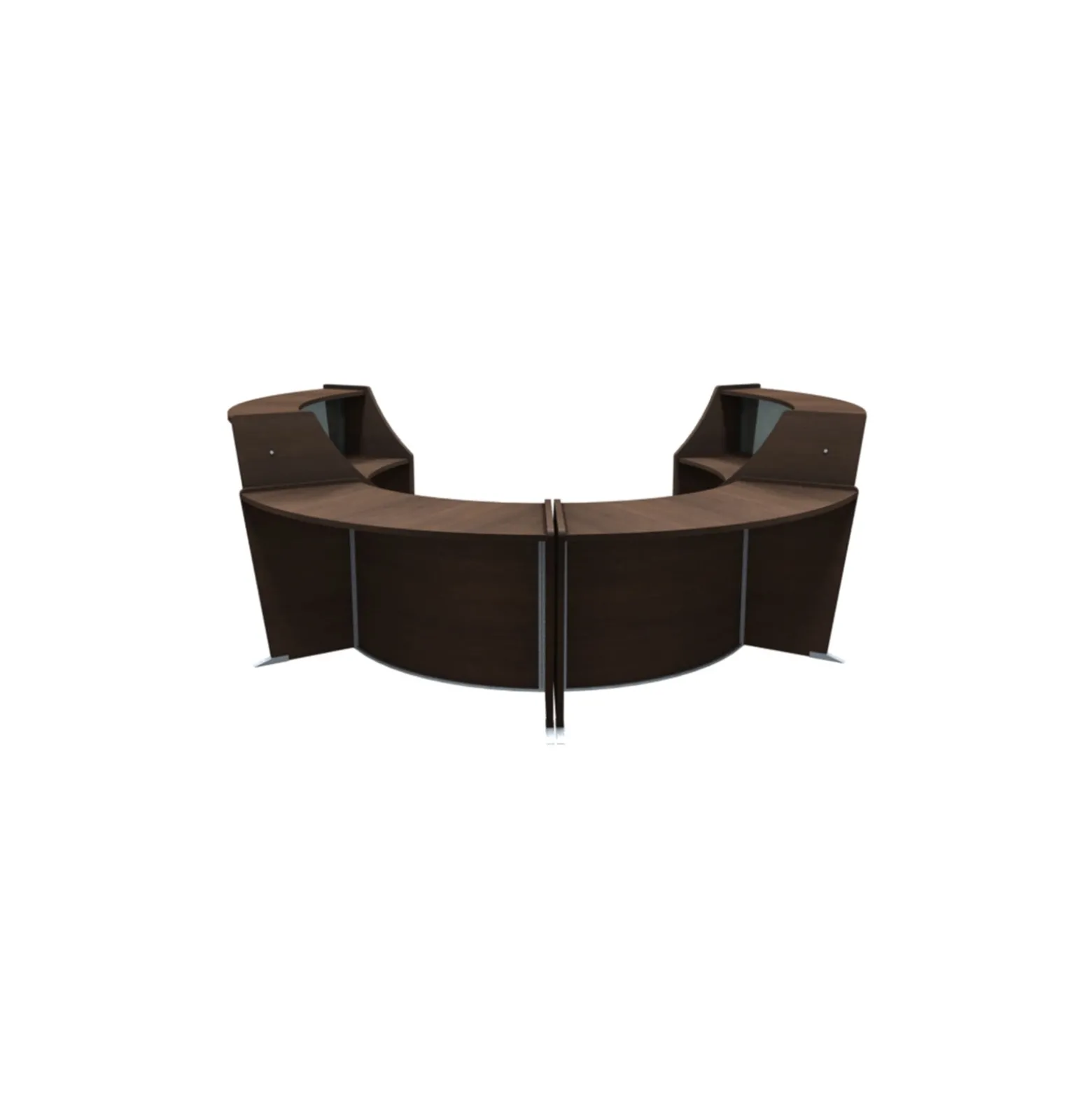 Magellan Four Unit Center ADA Reception Station with Plexiglass Panel