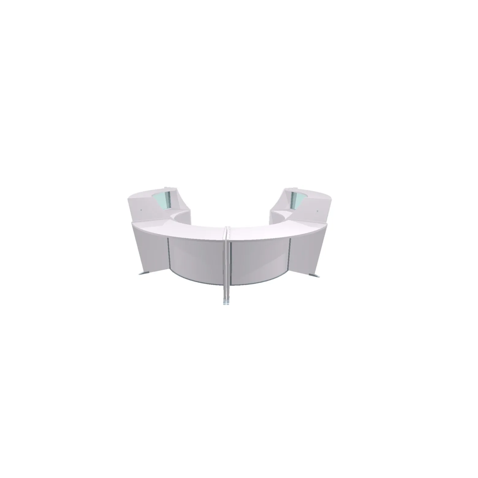 Magellan Four Unit Center ADA Reception Station with Plexiglass Panel