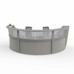 Magellan Three Unit Reception Station with Plexiglass Panel - 142"W x 69"D