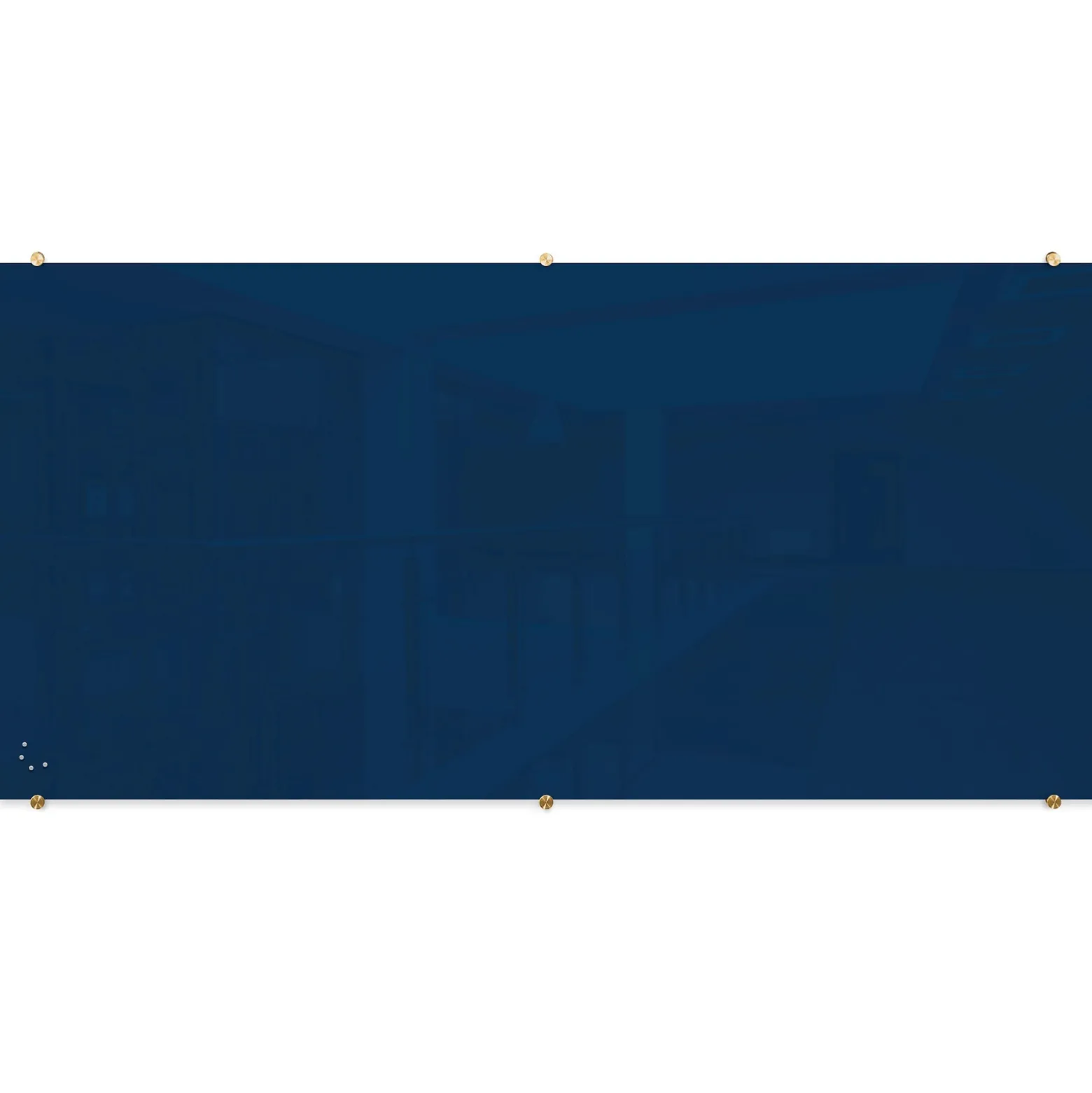 Magnetic Glass Board with Brass Mounts 4'H x 8'W
