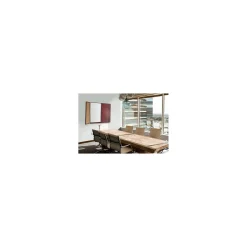 Magnetic Porcelain Whiteboard Cabinet with Cork Interior Doors 4'x4'