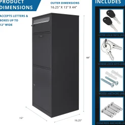 Mail and Parcel Box with Drop Door