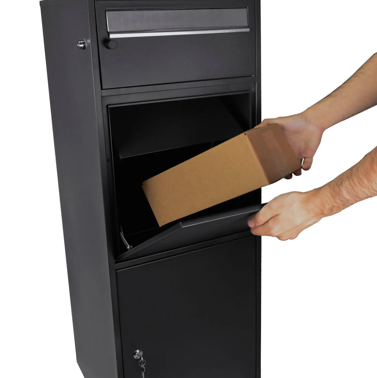 Mail and Parcel Box with Drop Door