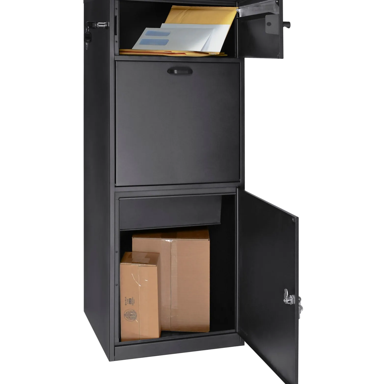 Mail and Parcel Box with Drop Door