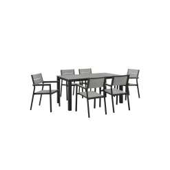 Maine Outdoor Patio Dining Table and Chairs Set - 7 PC