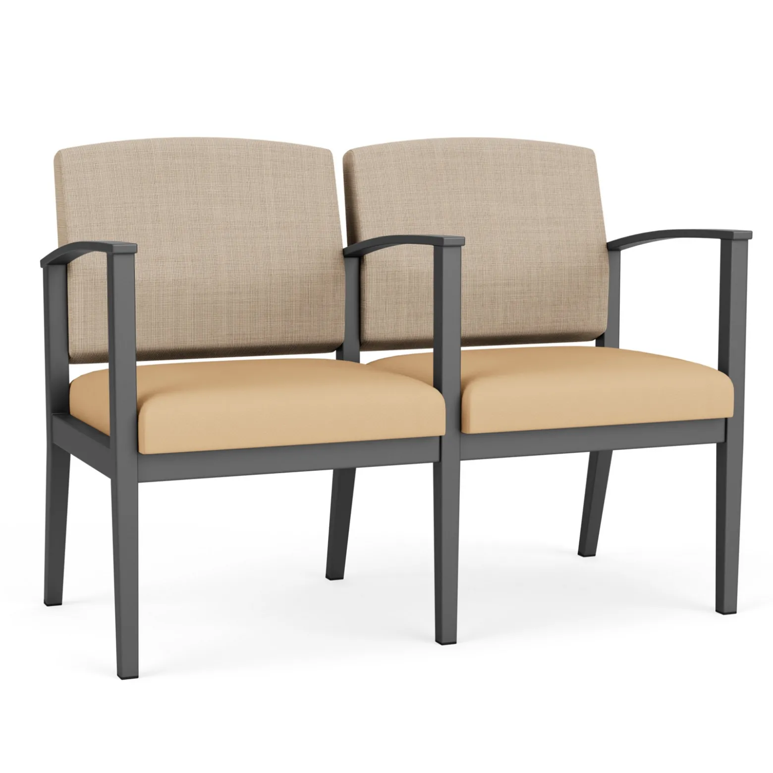 Mason Street Steel 2-Seater With Center Arm In Premium Upholstery