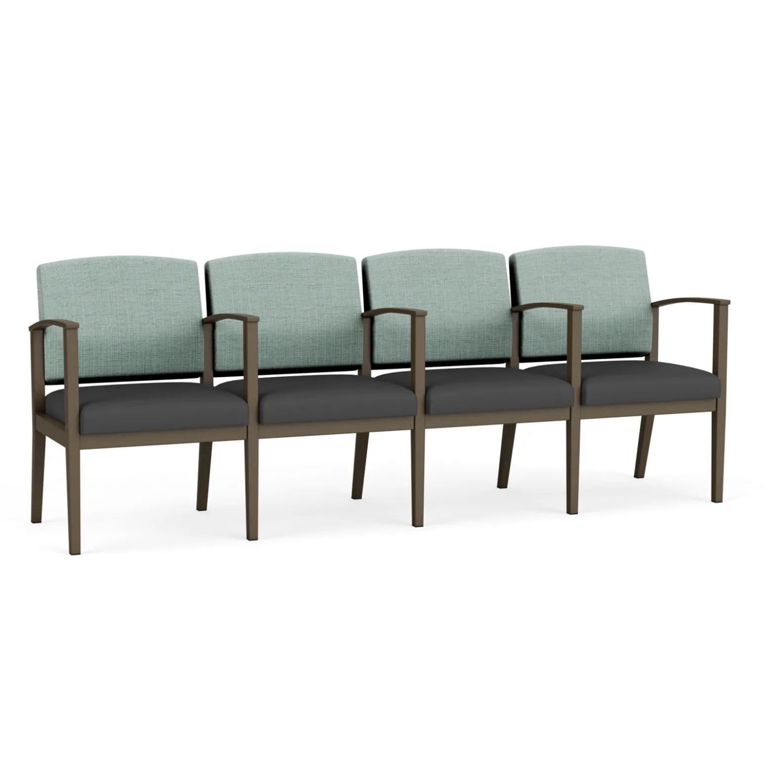 Mason Street Steel 4-Seater With Center Arms In Premium Upholstery