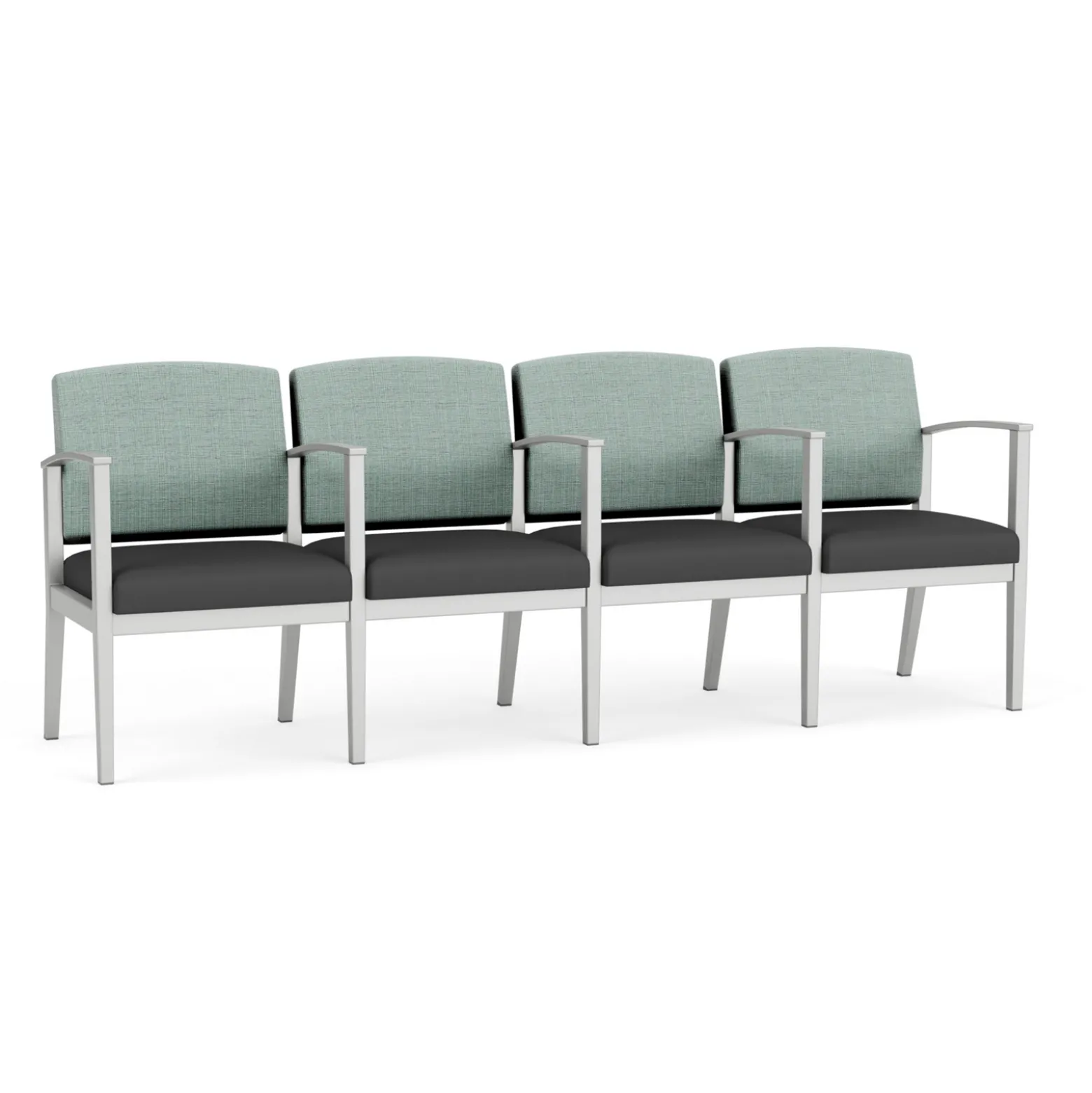 Mason Street Steel 4-Seater With Center Arms In Premium Upholstery