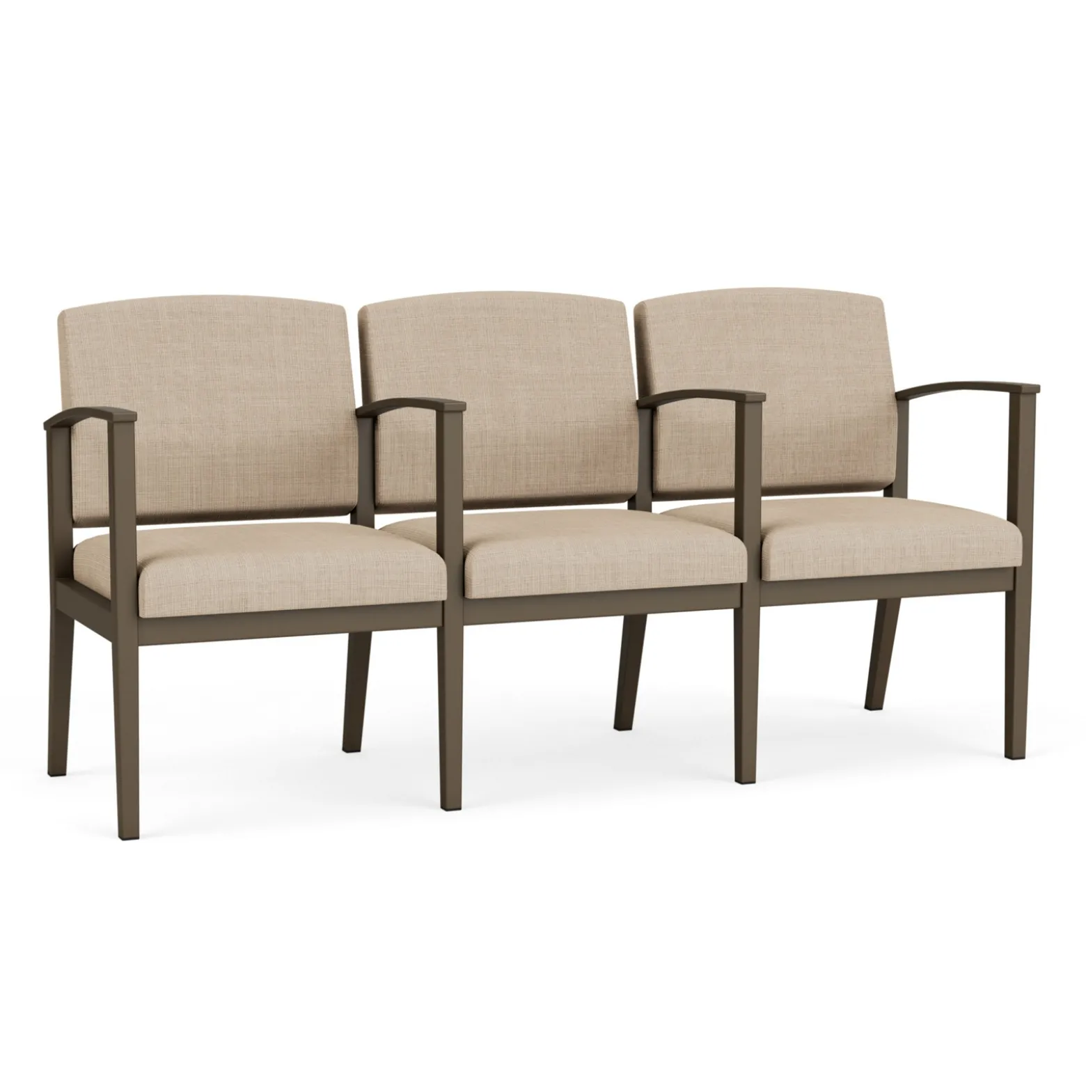 Mason Street Steel 3-Seater With Center Arms In Premium Upholstery