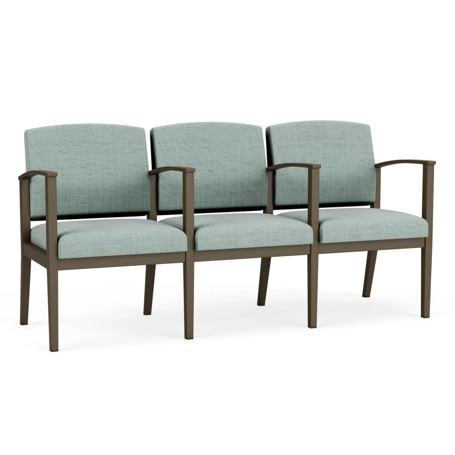 Mason Street Steel 3-Seater With Center Arms In Premium Upholstery