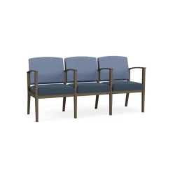 Mason Street Steel 3-Seater With Center Arms In Premium Upholstery