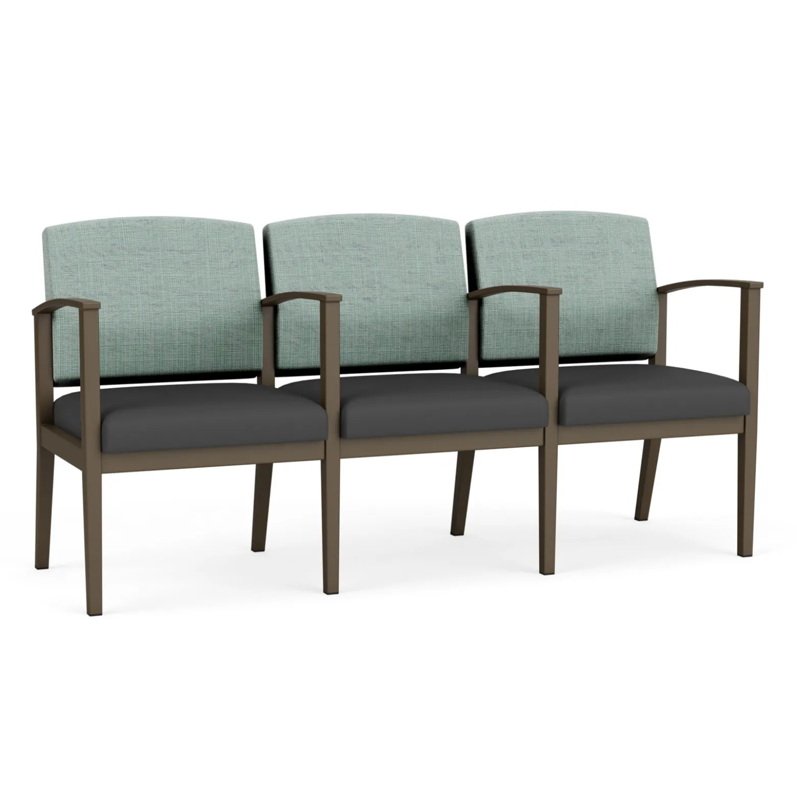Mason Street Steel 3-Seater With Center Arms In Premium Upholstery