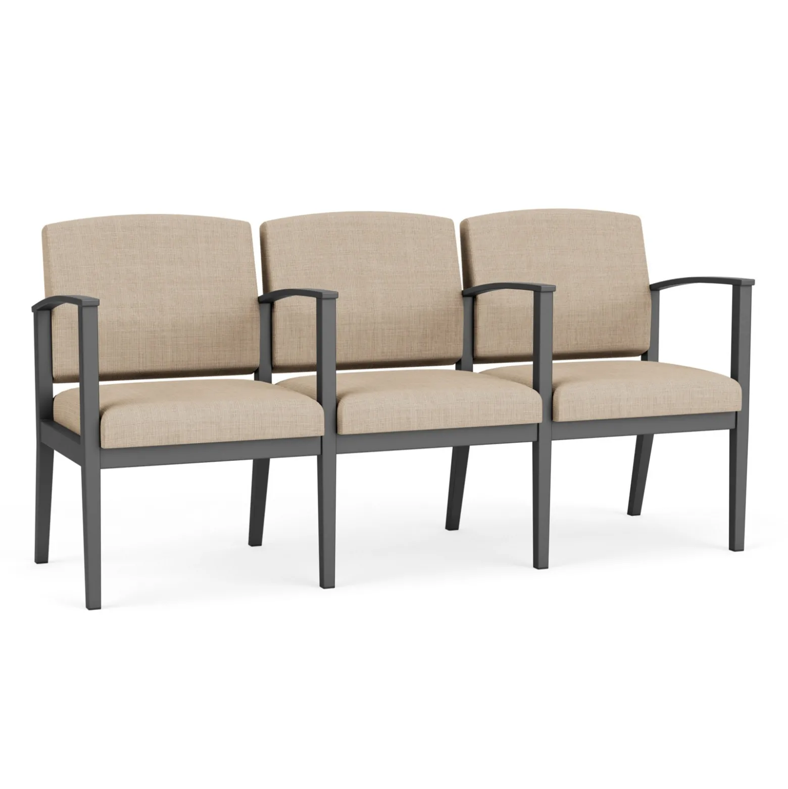 Mason Street Steel 3-Seater With Center Arms In Premium Upholstery